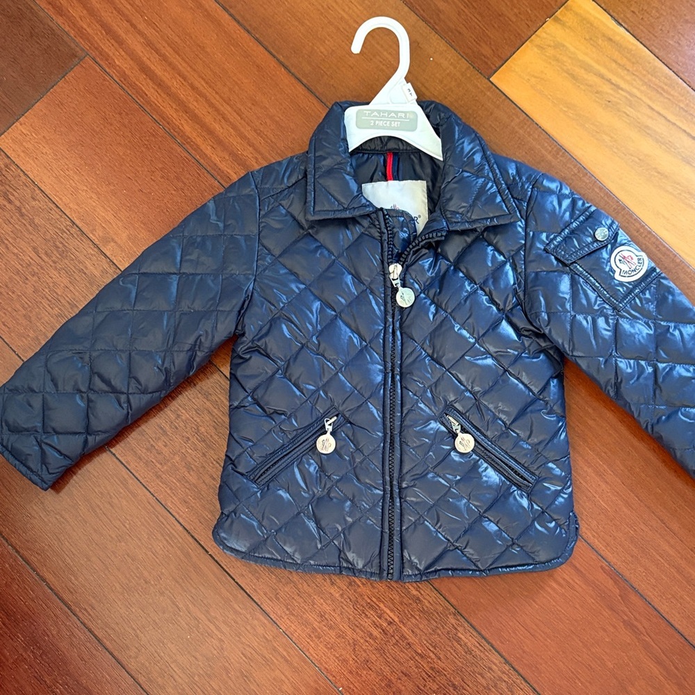 Moncler Dark Blue Quilted Kids Jacket